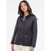 Barbour Jacket Coat Size UK 12 Annandale Diamond Quilted Summer - Navy Blue
