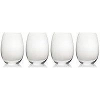 Set of 4 Mikasa Julie Stemless Wine Crystal Glasses 561ml Gift Boxed