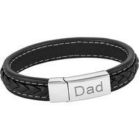 Men'S Leather Bracelet - Black, Blue Or 'Dad'!