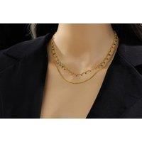Gold Plated Adjustable Necklace With 316 Steel Chain - Silver