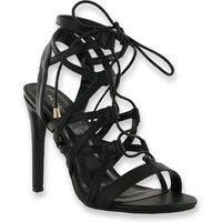 Women'S Lace Up High Heels - 3 Designs - Black