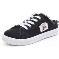 Women'S Canvas Slip-On Trainer Mules - 9 Sizes & 3 Colours - White