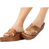 Women'S Open Toe Hermes Inspired Wedge Sandals - 6 Sizes, 4 Colours - Brown