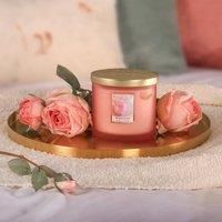 Heart & Home Serene Scents with Love Tea Rose & Vanilla Twin Wick Ellipse Shape Sustainable Soy Candle – Luxurious Enchanting and Romantic Scent | Long-Lasting, Even Burn
