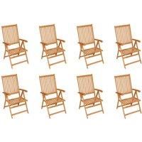 Reclining Garden Chairs 8 pcs Solid Teak Wood