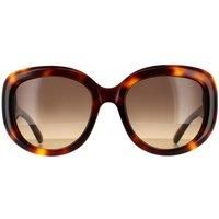 Salvatore Ferragamo Brown Oval Ladies Sunglasses SF727S 214 53 SF727S 214 53