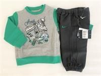 Nike Baby Unisex 2 Piece Set 9-12M Sweatshirt & Joggers Green Dark Grey BrandNew