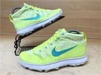 Nike Flyknit Chukka Golf Trainers Shoes Spikeless Volt Green Womans Size Uk 5