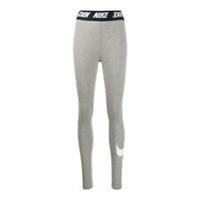 Nike High Rise Leggings Grey Swoosh Logo Band Waist Women’s UK Size XS
