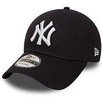 New Era Men's MLB Basic NY Yankees 9Forty Adjustable Baseball Cap, Blue (Navy), One Size