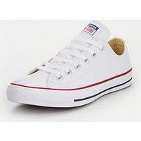 Converse All Star Low Leather Trainers Optical White - 3 UK