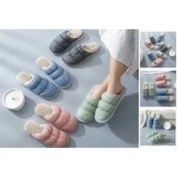 Warm Cotton Slippers - Pink, Blue, Green, Grey