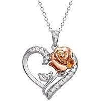 Disney Princess Silver and Rose Gold Stone Set Necklace C902770UZWL-P.PH