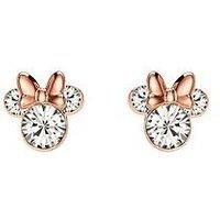 Minnie Mouse Stone Set Silver and Rose Gold Earrings EF00469PAPRL.PH, one size