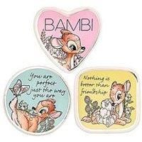 Disney Bambi Yellow, Pink & Blue Ceramic Gift 3 Piece Boxed Trinket Tray Set