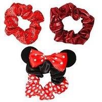 Disney Minnie Mouse Red & Black 3pc Hair Scrunchie Set VE700362L