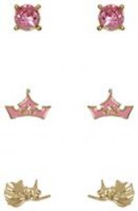 Disney Princess Sleeping Beauty Pink & Gold Trio Earring Set SH00703YRPL