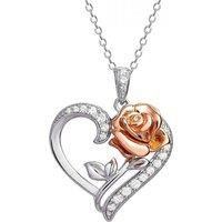 Disney Women's C902770TZWL-P-PH Beauty & The Beast Necklace