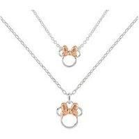 Disney Minnie Mouse Two Tone Plated Mother & Daughter Necklace Set