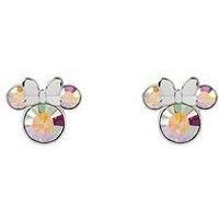 Disney 100 Minnie Mouse Silver Plated Studs with Crystals