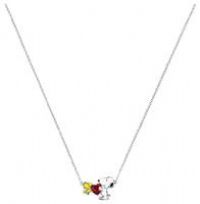 Peanuts Snoopy & Woodstock Heart Charm Necklace NF00747SRPL-18.PH