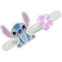 Disney Girls Sterling Silver Blue Stitch and Pink Flower Ring D900020SL.PH