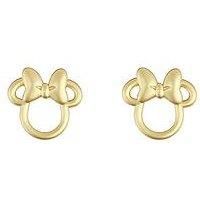 Disney Girls Minnie Mouse Gold Plated Bow Stud Earrings