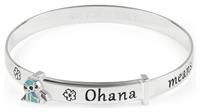 Stitch Girls Sterling Silver Ohana Means Family Bangle Bracelet