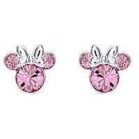 Minnie Mouse Two Tone Plated Crystal Stud Earrings
