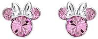 Minnie Mouse Silver Plated Pink Crystal Stud Earrings for Girls and Women