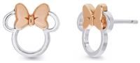 Minnie Two Tone Plated Silhouette Stud Earrings