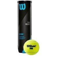 Wilson Tennis Balls, Tour Premier, 4-Pack Can, for All Surfaces, Yellow, WRT119400