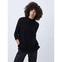 French Connection Ribbed Knit Oversized Jumper - Black