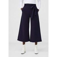 French Connection Wide Leg Culottes With Self Tie Belt - Blue