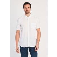Linen Blend Short Sleeve Chest Pocket Shirt