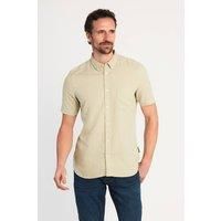 Linen Blend Short Sleeve Chest Pocket Shirt
