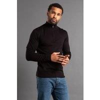 French Connection Men's 1/2 Zip Knitted Jumper in Black | Size: 2XL