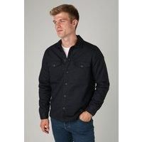 Cotton Worker-Style Button Overshirt