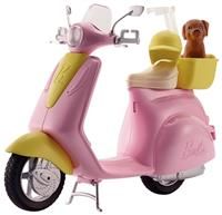 Barbie Moped, motorbike for doll, pink scooter with puppy and accessories FRP56