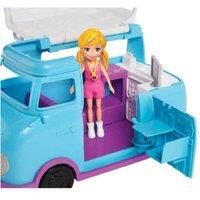 Polly Pocket FTP74 Glamping Van with Dual Scale Camping Theme, 2 Dolls and Accessories, Multicolored