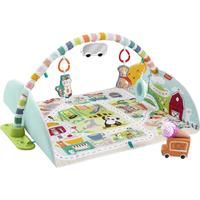 Fisher-Price Activity City Gym to Jumbo Playmat, Infant to Toddler Activity Gym with Music, Lights, Vehicle Toys and Extra-large Playmat, GRV42