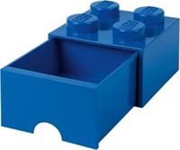 LEGO Brick with 1 Drawer With 4 Knobs, in Blue