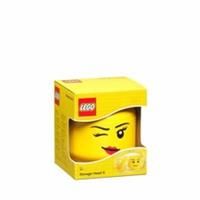 Storage Head Small - Winking - Polypropylene Storage Box with Lid for Kids/' Toy Storage Stackable Organizer and Fun Storage Solution LEGO Toy Box