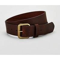 Barbour Mens Matt Leather Belt Brown Medium
