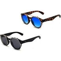 East Village Brawler Round Metal Top Sunglasses - 2 Style Options - Blue