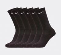 Nike Men's Everyday Cushion Crew Training Socks (6 Pair), Black/White, M
