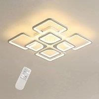 80W Dimmable LED Ceiling Light with Remote Control, 8000lm Square Acrylic Metal Living Room Branch Pendant Light 3000K-6000K