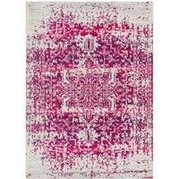 Livabliss Syracusa Vintage Rug - Area Rugs Living Room 160x220 cm, Dining Floor, Kitchen, Traditional Multicoloured Boho Style, Easy Care Pile, Bohemian Large Rug, Fuchsia, Beige and Ivory