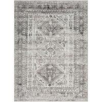 Livabliss Habana Vintage Rug - Area Rugs for Living Room 120x170 cm, Bedroom - Scandi Neutral Rugs, Traditional Patterned Boho Style, Natural Easy Care Pile - Large Rug, Grey and White