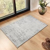 Livabliss Phuket Abstract Rug - Runner Rugs Living Room 60x90 cm, Hallway, Dining Room Area - Modern Marble Rug, Soft Luxurious Easy Care Medium Pile Large Rug, Grey, Silver and Ivory Rug